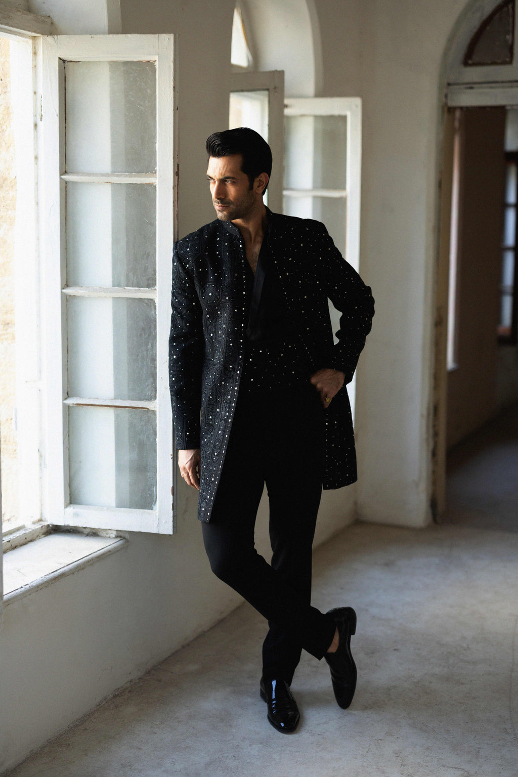 THE NOIR METALLIC DIFFUSION SHERWANI