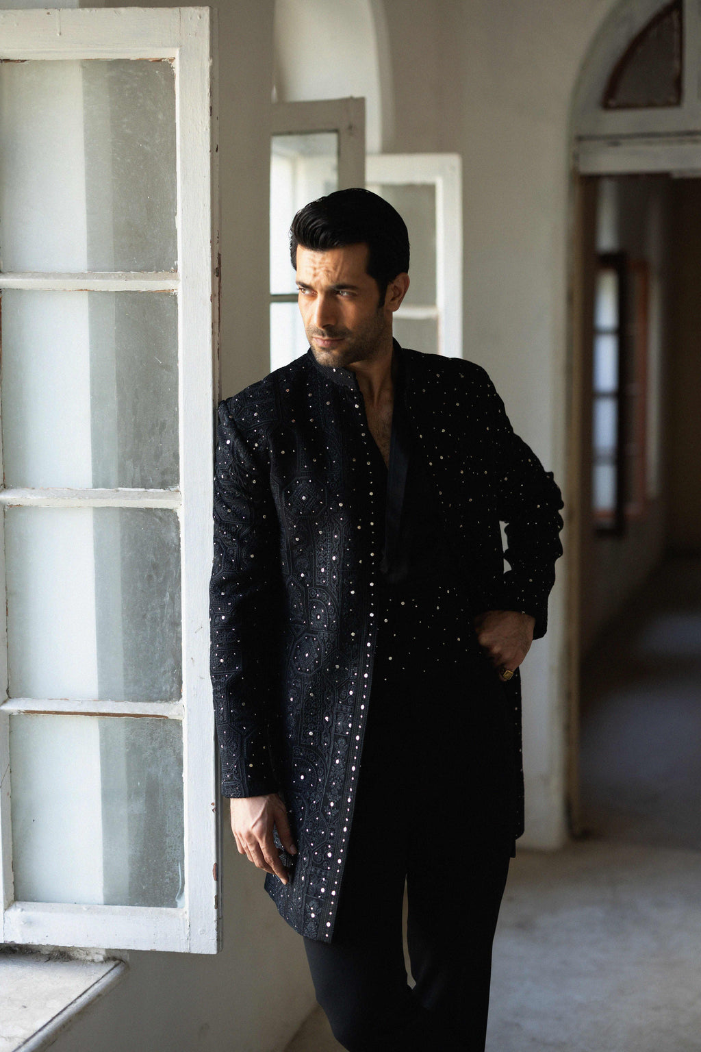 THE NOIR METALLIC DIFFUSION SHERWANI