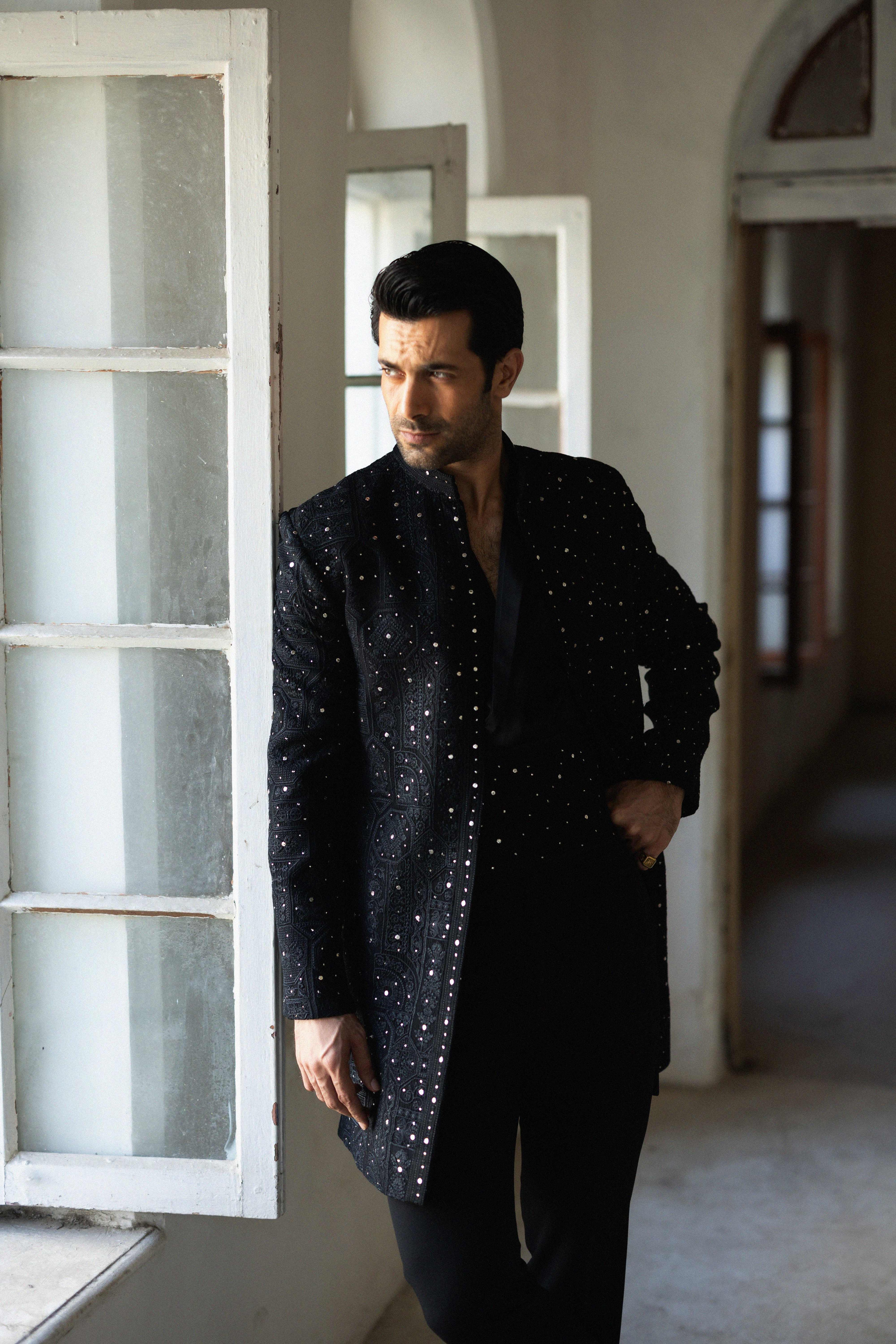THE NOIR METALLIC DIFFUSION SHERWANI