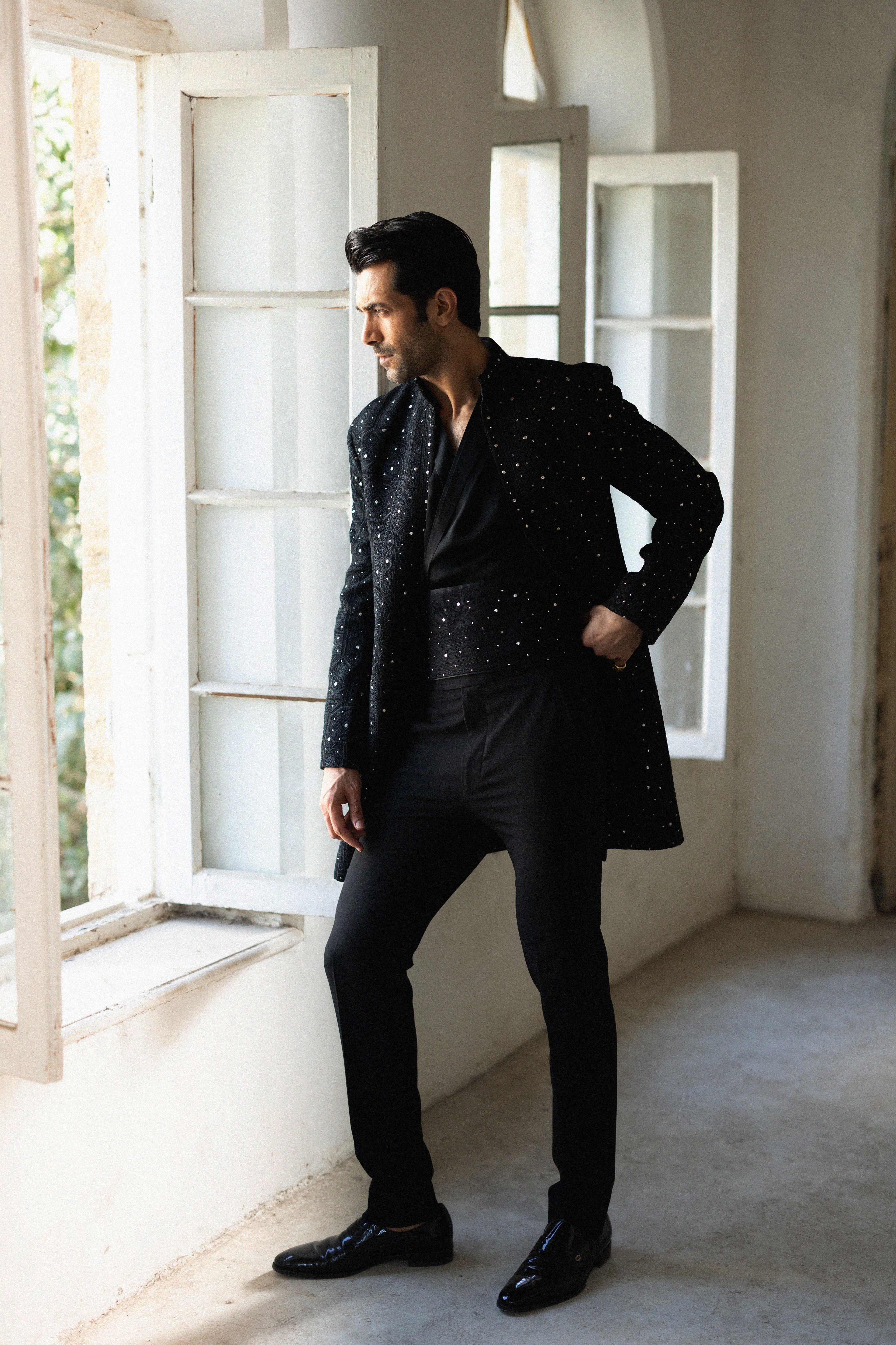 THE NOIR METALLIC DIFFUSION SHERWANI