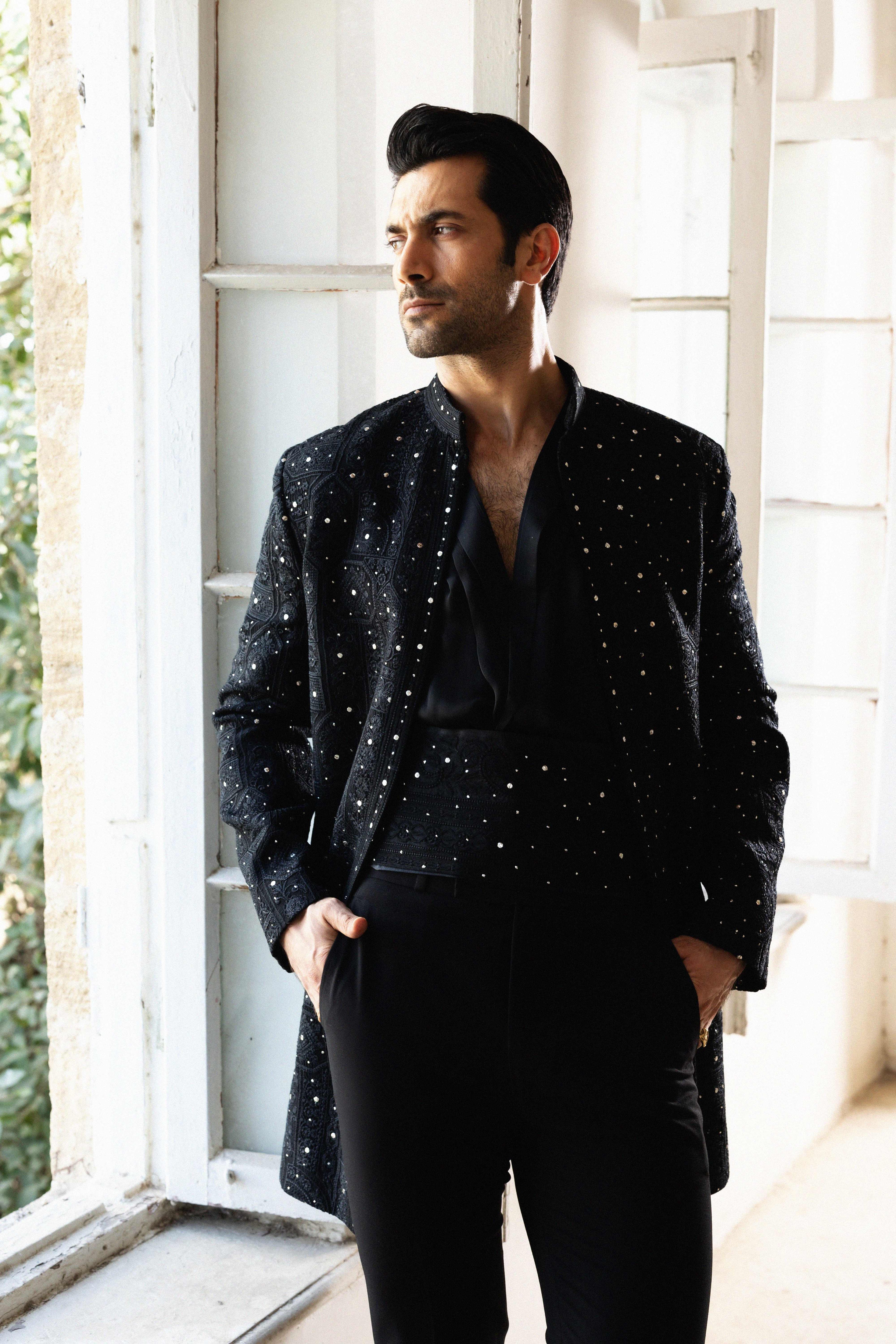 THE NOIR METALLIC DIFFUSION SHERWANI