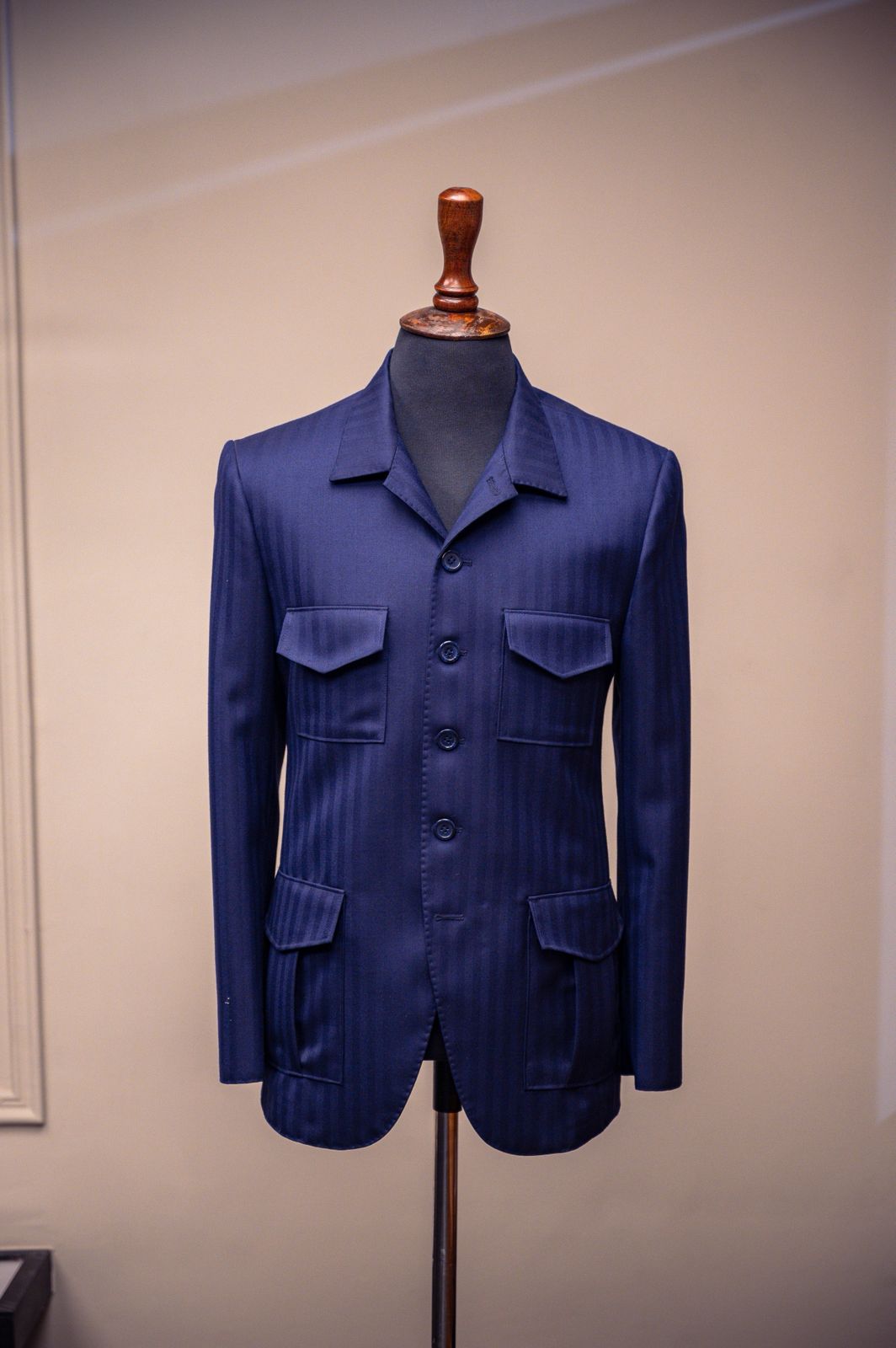 Blue Stripe Safari Coat
