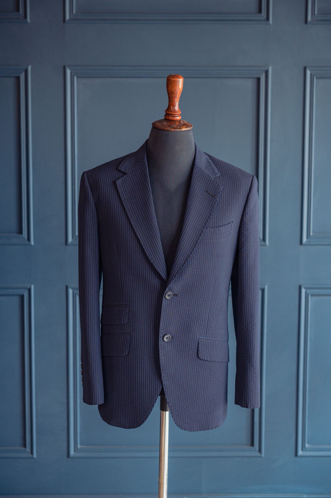 Blue Crinkle Texture Coat